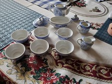 Blue Willow Assorted Tea China Vintage, Made in Occupied Japan, 12-Piece Set