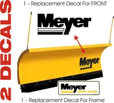 MEYER Snow Plow Decal 2 Pc. Kit with 1 large Front Blade & Frame Decal Set (MB1)