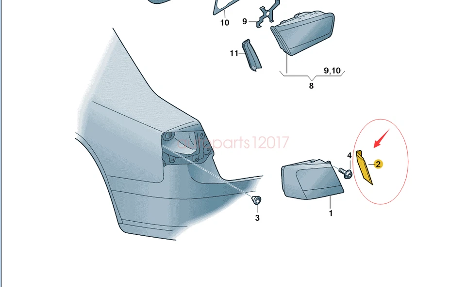 Отделочная панель заднего фонаря 0EM левая наружная для Audi A6 S6 C7 15-18 4G5945253- - Изображение 2 из 3
