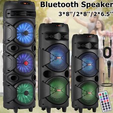 Dual/Tripple Woofer Portable Bluetooth Party Speaker Heavy Bass Sound System Mic