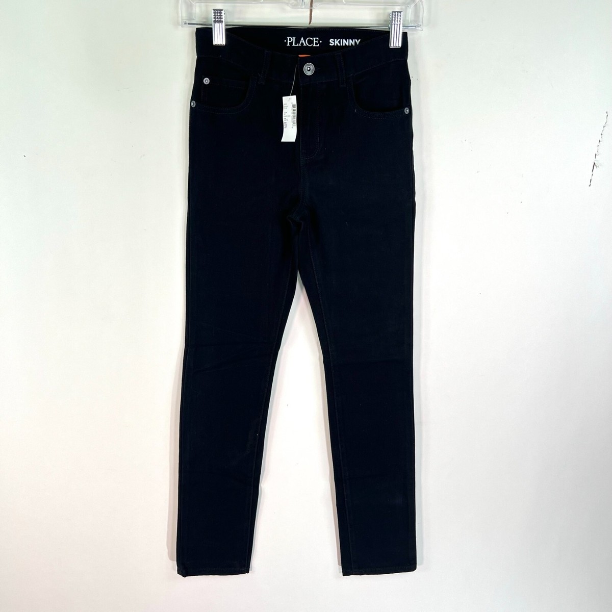 The Children's Place Skinny Jeans Boys Size 12 S Black Stretch Adjustable