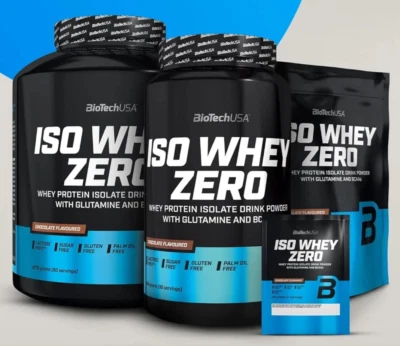 Biotech USA Iso Whey Zero 908g 454g Isolate Protein Lactose & Gluten Free