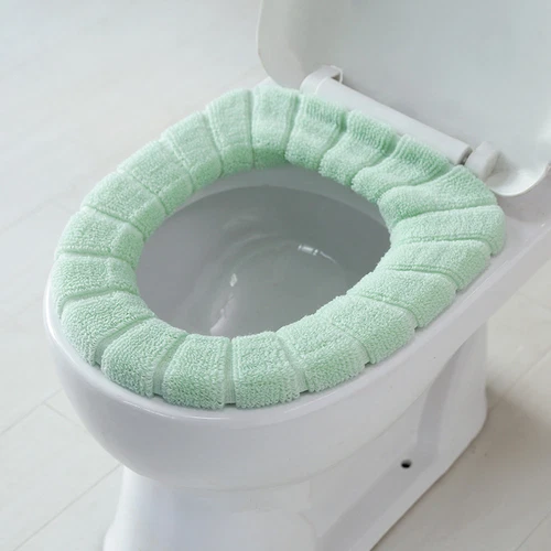 Bathroom Toilet Seat Cover Soft Knitting Fabric Case Pad Winter Warm Mat 1pc - Picture 22 of 27