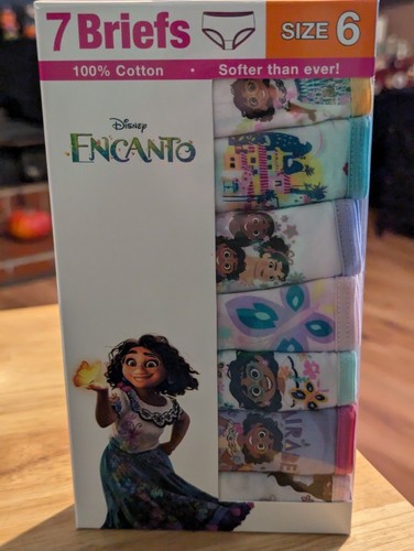 New Disney ENCANTO Girls Size 6 Cotton Briefs 7 pack Underwear Panties  - Picture 1 of 6