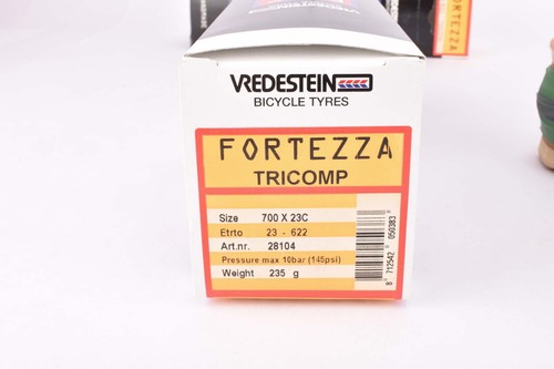 NOS/NIB Handmade Vredestein Fortezza TriComp Skinwall folding Tire Set 23-622mm - Picture 5 of 5