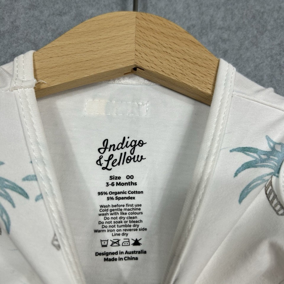 Indigo & Lellow Tank Top Size 00 36 Months Palm Tree Beach Boho eBay