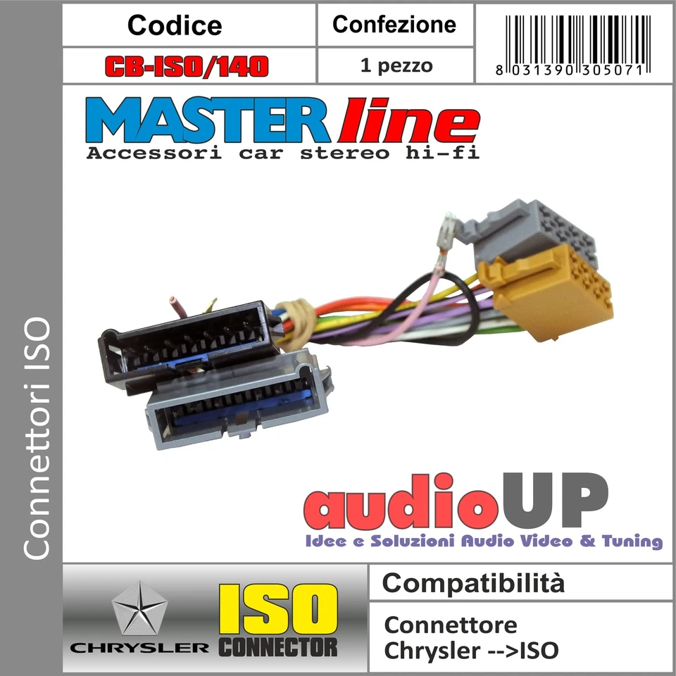 Connecteur Iso Radio Original Chrysler Voyager Sans Amplificatore. MASTERLINE - Photo 1/1