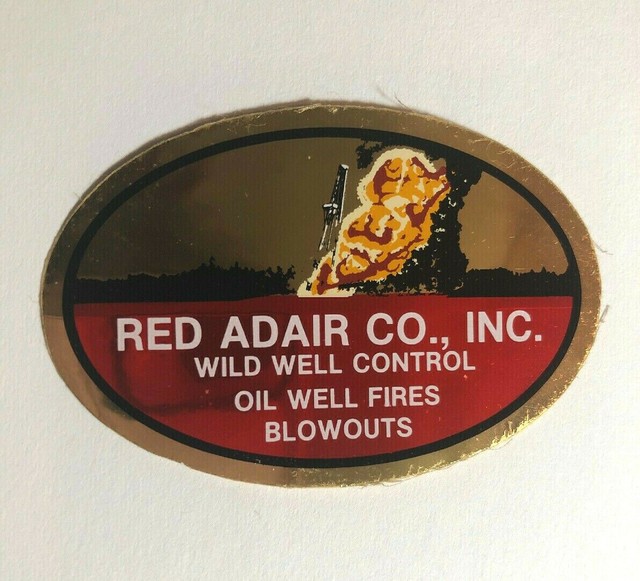 RARE Oilfield Rig Red Adair Wild Well hardhat Vintage sticker Decal oil