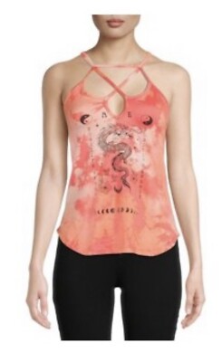 3X-LARGE (21) | JUNIORS' POSITIVE ENERGY LATTICE TANK TOP - ORANGE DRAGON