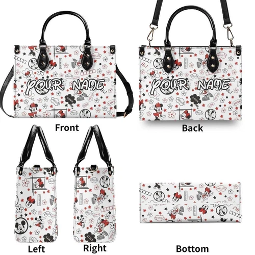 Personalized Mickey Leather Handbag, Disney Lethal Handbag, Gift For Her