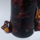Signed Hand Blown Art Glass Vase Brown Bear Handle Alaska Studio Art Decor — photo 3