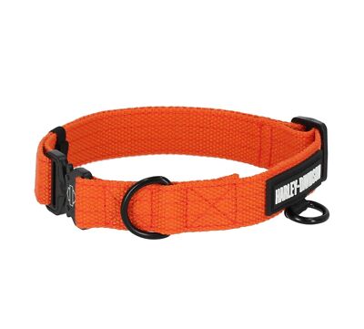 Harley-Davidson Hundehalsband, robustes Nylon, schwarz/orange, zwei Größen