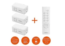 Link2Home 3 Wireless Indoor Outlet Switches w/Timer & Remote EM-RF500W