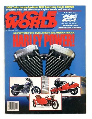 CYCLE WORLD NOVEMBER 1987 - HONDA CR500 HONDA CR125 / CR250 YAMAHA YZ125 YZ250 - Image 1 of 4