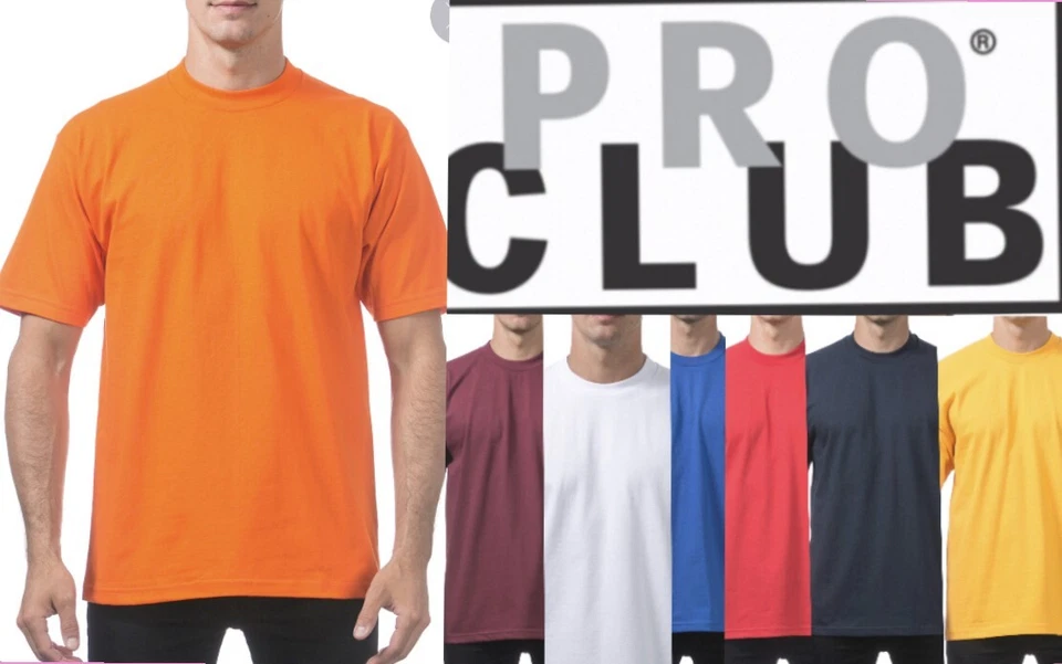 PACK DE 5 CAMISETAS LISAS DE MANGA CORTA PRO CLUB PROCLUB PARA HOMBRE CAMISETA DE ALGODÓN RESISTENTE NUEVAS Foto 2 de 4