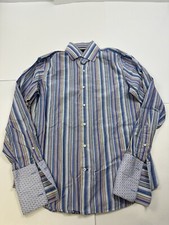 Banana Republic Button Up Mens Medium 15-15.5 Striped French Cuffs