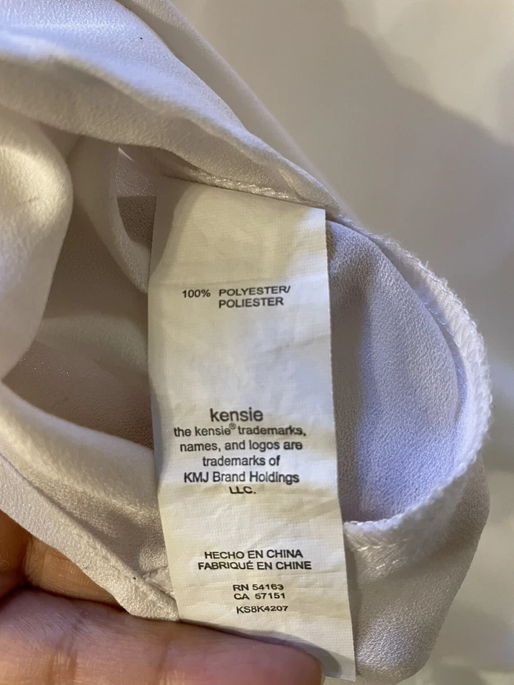 Kensie | Blusa Camisa Mujer Blanca Cuello Atado Manga Larga Talla S Foto 4 de 4