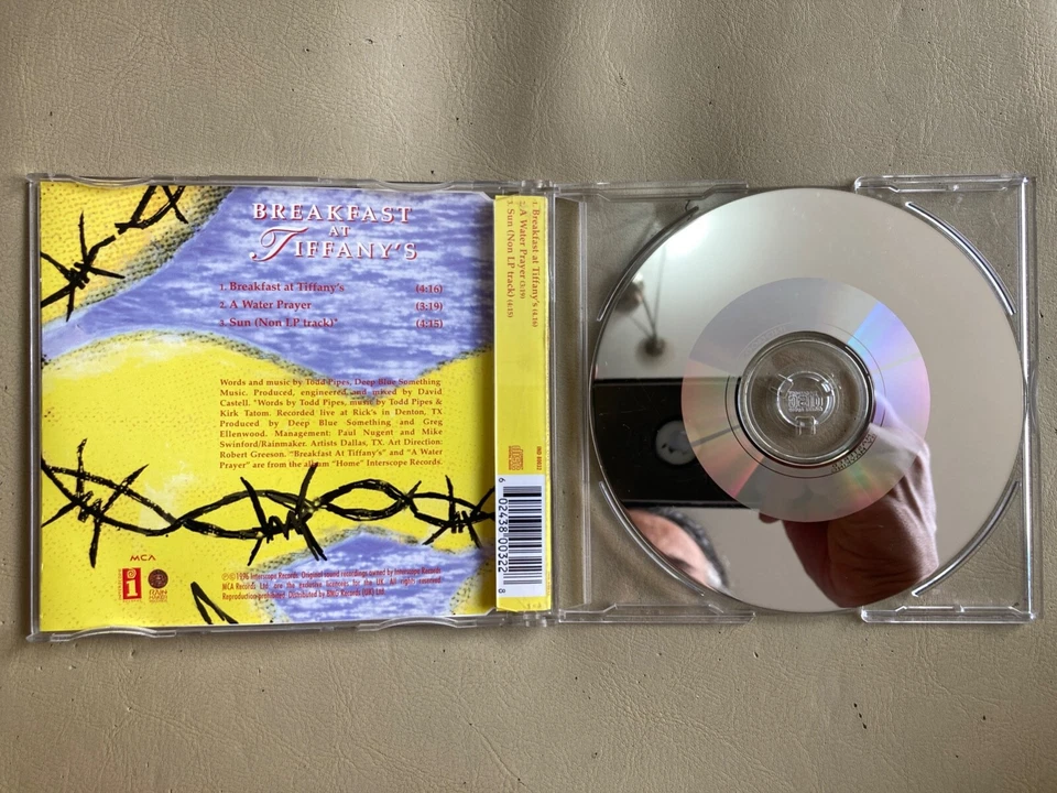 Deep Blue Something - Breakfast At Tiffany's (1996) CD single inc A Water Prayer - Image 2 of 2