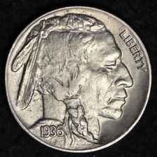 1936 Buffalo Nickel CHOICE UNC FREE SHIPPING E211 RCM