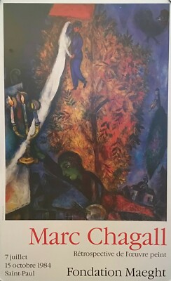 1984 Original Chagall Poster « Rétrospective de l'œuvre peint »