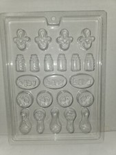 Baby Rattles Footprints Bottles Pacifers Chocolate Candy Mold
