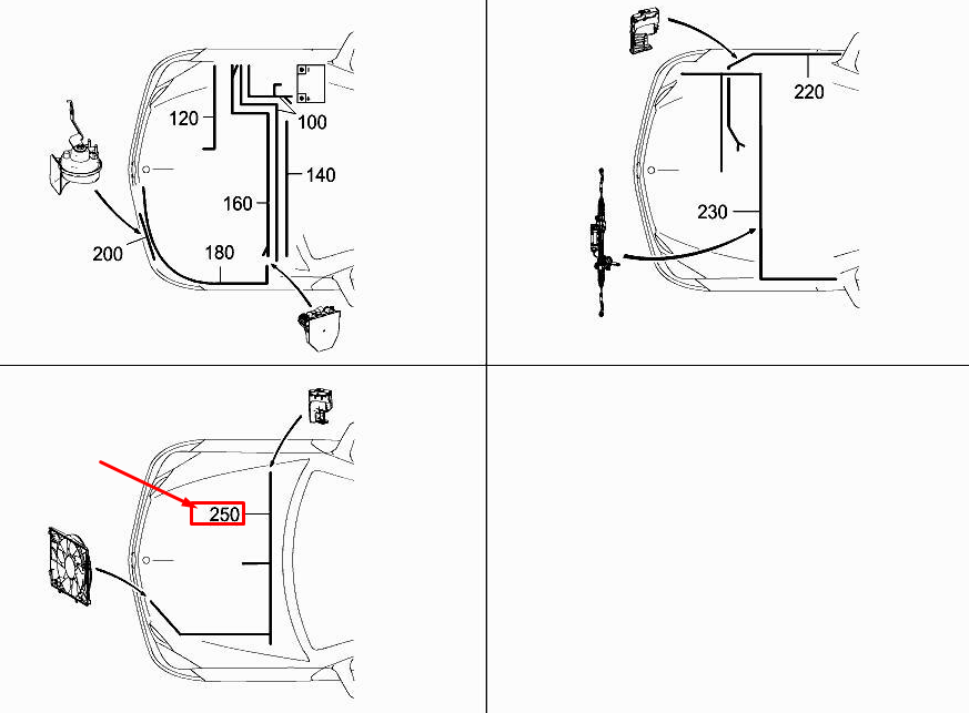 MERCEDES-BENZ E Cabrio A207 Saugkühlgebläsekabelbaum A2074401906 