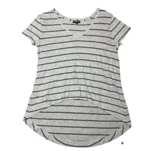 EXPRESS T-SHIRT HI LOW TOP size Extra Small loose fit striped V neck tee shirt  