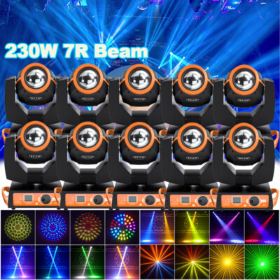 10X 230W 7R Zoom Moving Head Beam GOBO Stage Lighting 16Prism DMX Party DJ Light