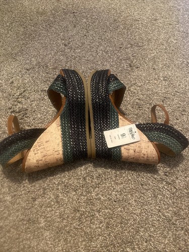 Mossimo Pemella Cork Wedge Sandals -Size 9.5 New With Tags Blue - Picture 7 of 9