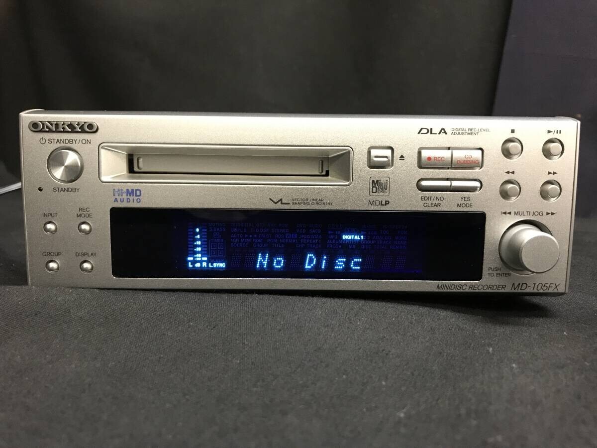 ONKYO オンキョー MD-105FX ミニディスクレコーダー作動確認済 美品 ONKYO オンキョー MD-105FX ミニディスクレコーダー作動確認済 美品