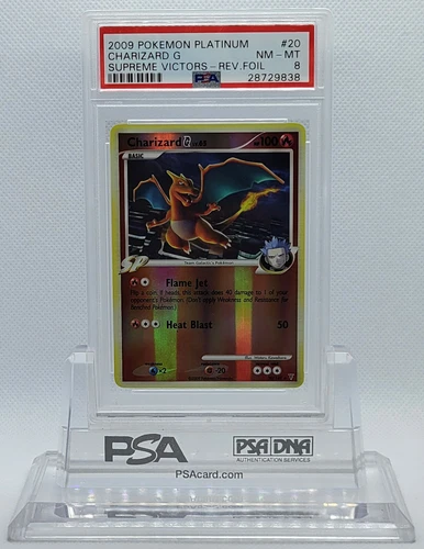 POKEMON SUPREME VICTORS CHARIZARD #20 REVERSE HOLO FOIL CARD PSA 8 NM-MT #*