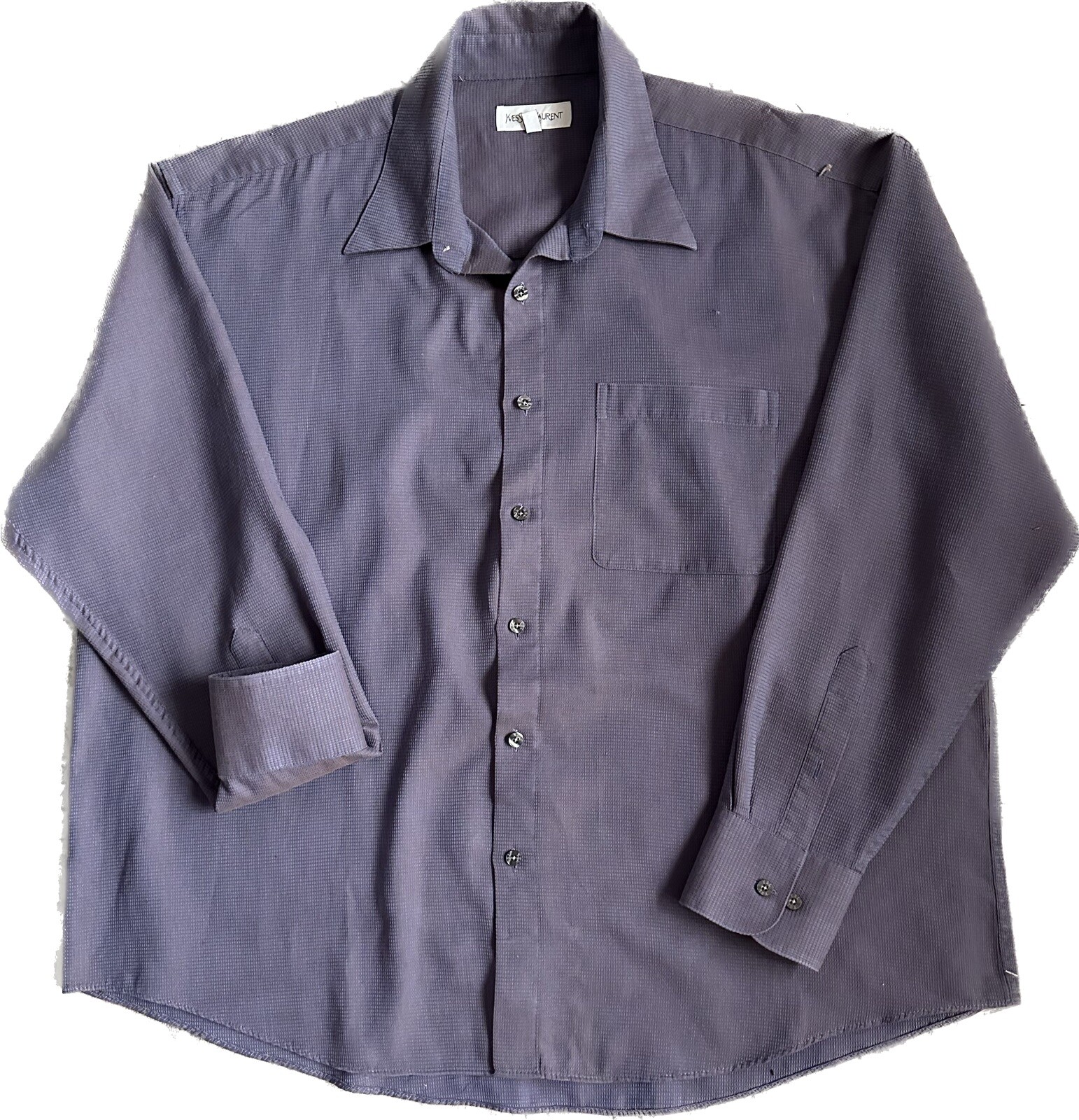 Camicia formale classica Yves Saint Laurent a maniche lunghe abbottonata lilla 18 34 35 XL