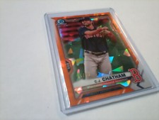 2021 Bowman Chrome Sapphire 5/75 ORANGE PARALLEL C.J. CHATHAM Boston Red Sox