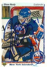 Glenn Healy autographed Hockey Card (New York Islanders) 1990 Upper Deck #18