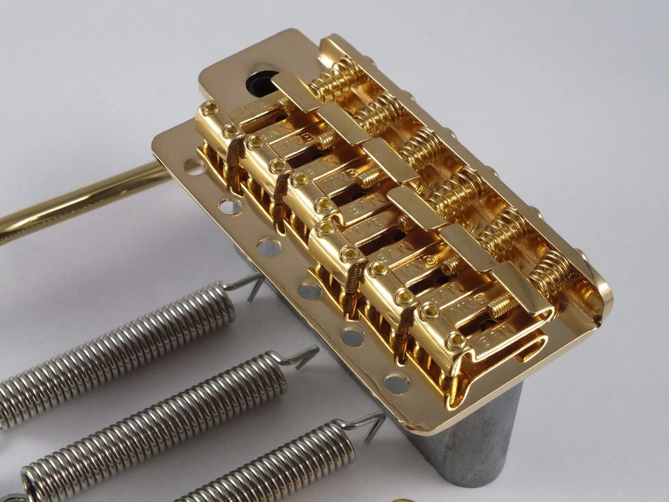 Oro STRATOCASTER Trémolo Puente Vintage Doblado Acero Monturas 54mm Full Bloque - Imagen 2 de 4