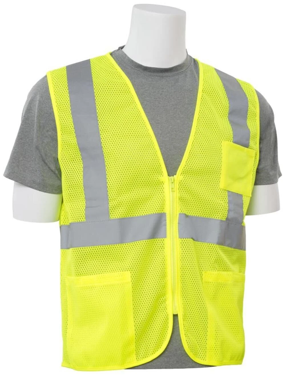 Delta Plus S363p Class 2 Zipper Mesh Vest With Pockets Hi Viz Lime / 5xl wel616 image 5