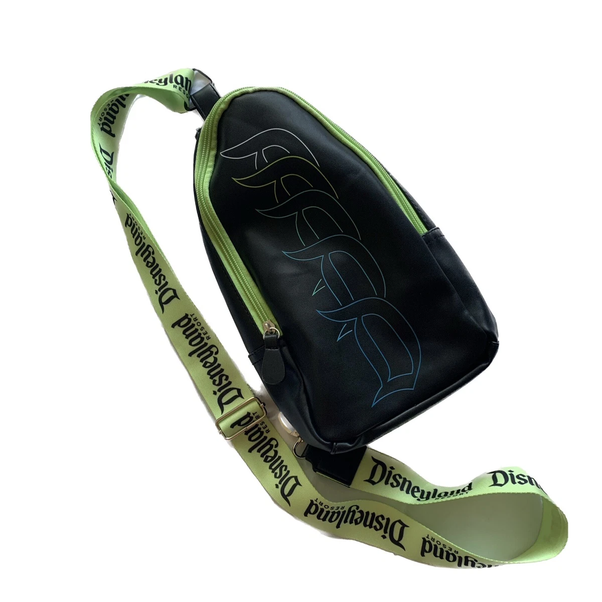 2023 Disney Parks Crossbody Sling Bag Shoulder Adjustable Neon Green and Black