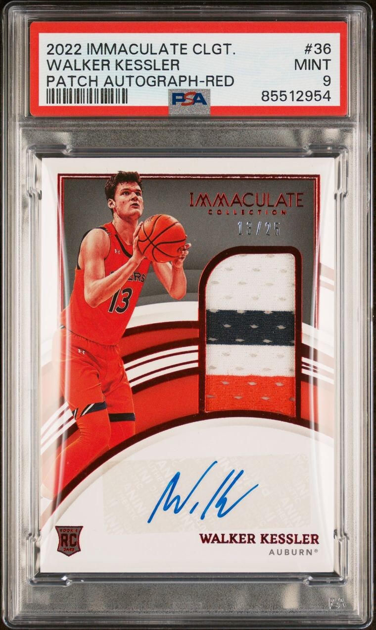 2022 Panini Immaculate Collegiate Walker Kessler RPA Jersey #13/25 PSA 9 Mint