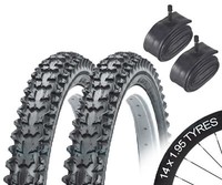 2 Fahrradreifen Mountainbike Offroad 14 X 1,95 Mit Schrader-SchläUchen