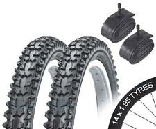 2 Bicycle Tyres Bike Tires Mountain Bike Off-Road 14 x 1.95 With Schrader Tubes