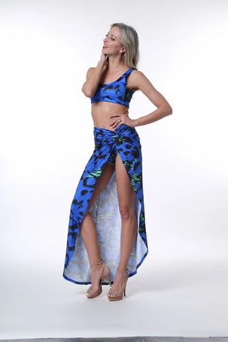 Sexy Two-Piece Party Set Clubwear Sleeveless Long Skirts Matching Set - Picture 9 of 11