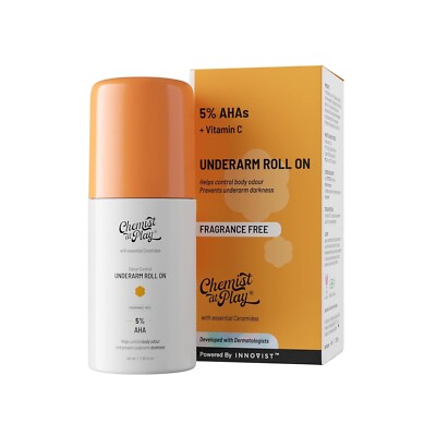 Chemist at Play UnderArm Roll-On for Brightens Skin & Exfoliates Underarm - 40ml