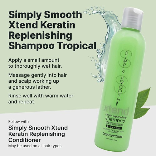 Simply Smooth Keratin Replenishing Shampoo & Conditioner Tropical 8.5Oz Pack of6 - 第 6/6 張圖片