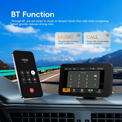 4.7" Zoll Tragbarer Apple CarPlay und Android Auto Wireless Display Autoradio - Bild 8 von 24