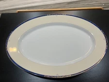 Philippe Deshoulieres SCALA blue 16" Oval Serving Platter