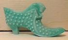Fenton Shoe High Heel Art Glass Antique Display Ladies Decor Mixed Blue Green