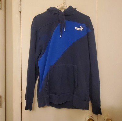 Men s Navy Puma Power Colorblock Men's Hoodie SZ Large