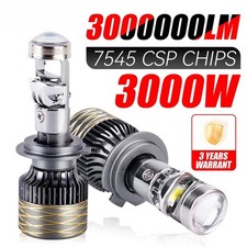 6000K 3000W 3000000LM H7 H4 Canbus Car Headlight Mini Lens LED Projector Bulb