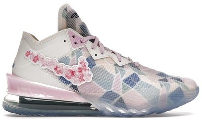 LeBron18 low 桜 Atmos x Nike LeBron 18 Low Sakura Унисекс Кроссовки Розовый Бледно