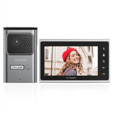 TMEZON 2-Draht Video Türsprechanlage Gegensprechanlage mit Kamera 7 Zoll Monitor